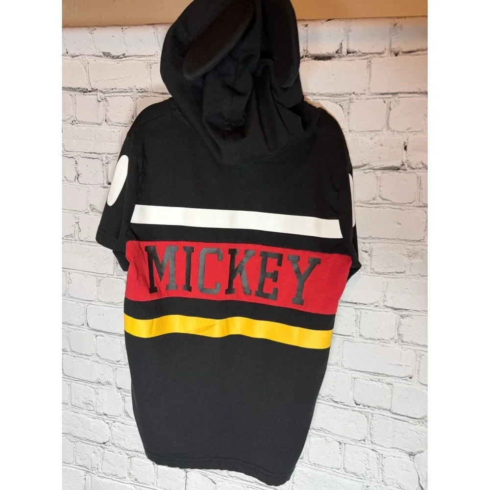 Mickey Short Sleeve‎ Pullover Hooded With Ears Shirt Disney Park Youth Small